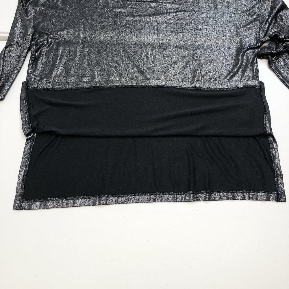 Banana Republic Women’s Tunic Top Sweater Metallic Size M Black Gray Long Sleeve - Picture 6 of 9